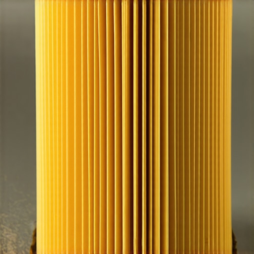 Close up of an oil filter bypass valve and synthetic media pleats