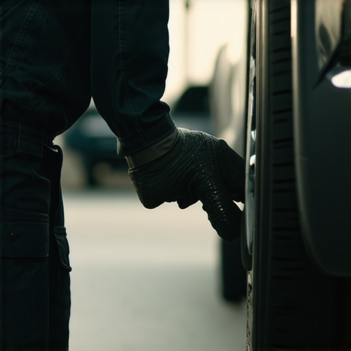 Manual Testing for Steering Linkage Play Hands gripping a car tire to perform a manual shake test for diagnosing worn tie rods and steering drift.
