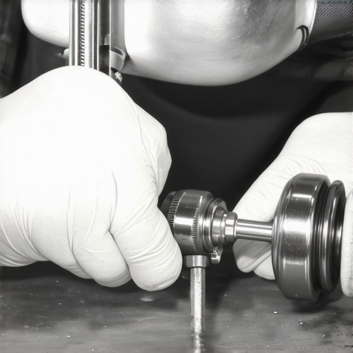 Close-up of a dial indicator measuring ball joint movement for professional vehicle diagnostics.