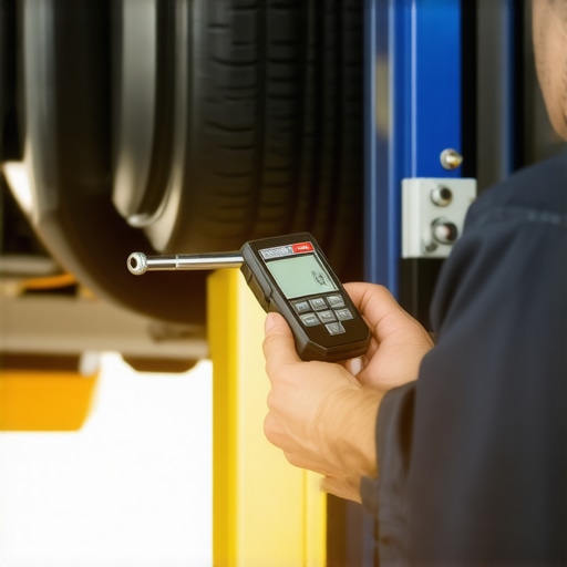 Measuring Steering Play with a Dial Indicator A mechanic uses a dial indicator to check the tolerances of a car's tie rod end for precision diagnostics.