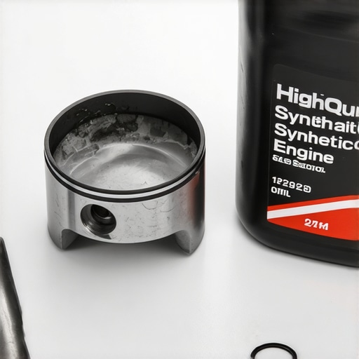 Modern Engine Internal Carbon Buildup A detailed view of carbon deposits on engine pistons contributing to internal oil consumption.