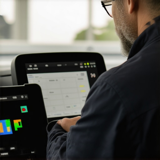 Modern Transmission Diagnostic Equipment Technician using a scan tool for transmission diagnostics