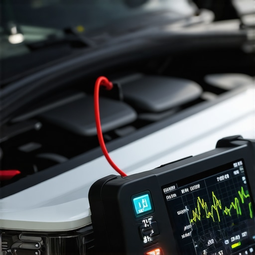 Modern Vehicle Diagnostic Scanning in Progress A mechanic using a digital diagnostic tool to check engine performance and fault codes through the OBD-II port.