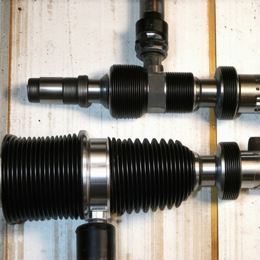 OE vs Aftermarket CV Axle Comparison Close up of two different CV axles showing material differences