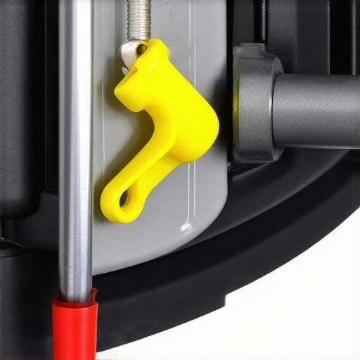 Close up of car door internal hardware and plastic rod clip