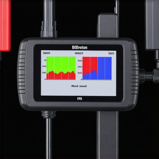 A mechanic using a bi-directional scanner to view live wheel speed sensor data