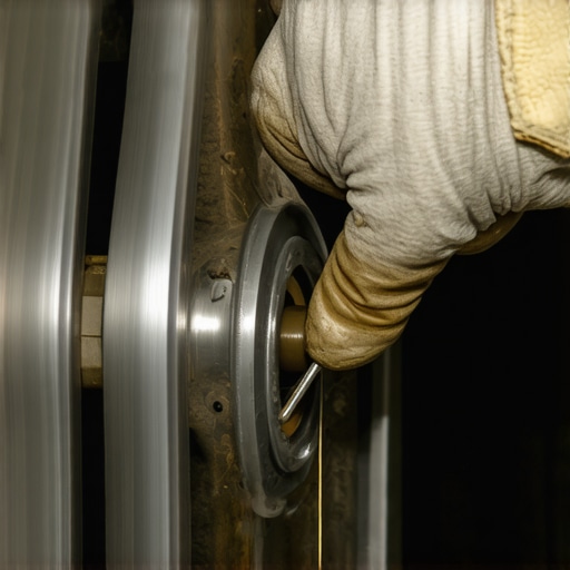 Professional Brake Caliper Maintenance Close-up of a mechanic lubricating brake caliper slide pins to prevent noise and seizing.
