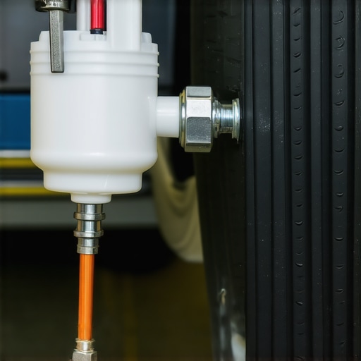 Professional Pressure Brake Bleeding Tool A technician using a pressure bleeder on a vehicle's master cylinder