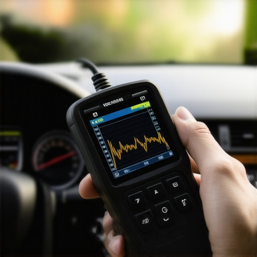 Mechanic using a diagnostic scanner to analyze engine data rather than just reading error codes.