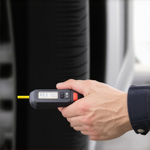 Mechanic checking transmission temperature with a scan tool for accurate fluid leveling