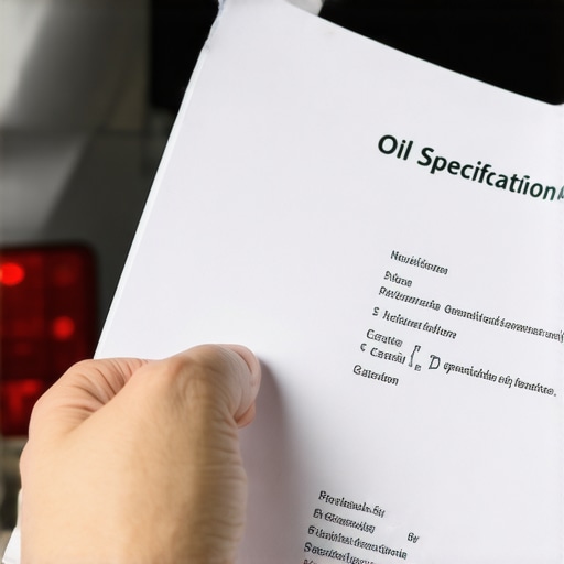 Reading the Car Owners Manual for Oil Specs Hand pointing to engine oil requirements in a vehicle manual.