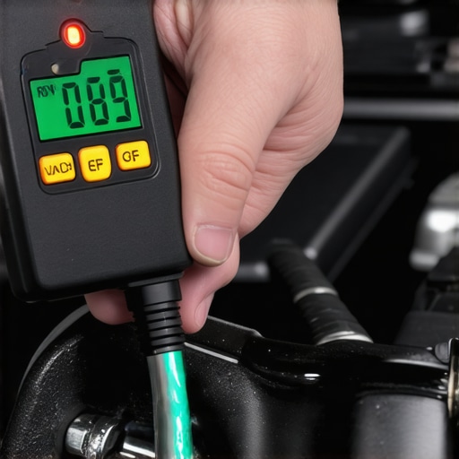 Testing Brake Fluid Moisture Content A digital brake fluid tester being used to check for water contamination in a vehicle's master cylinder.