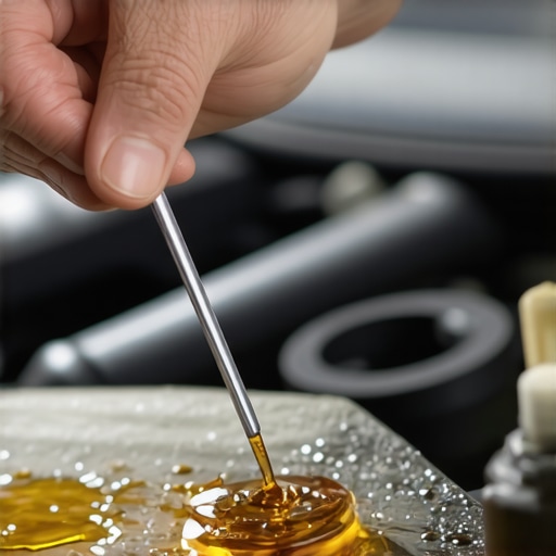 A mechanic inspecting a dipstick showing clean oil while an engine cutaway reveals internal sludge buildup.