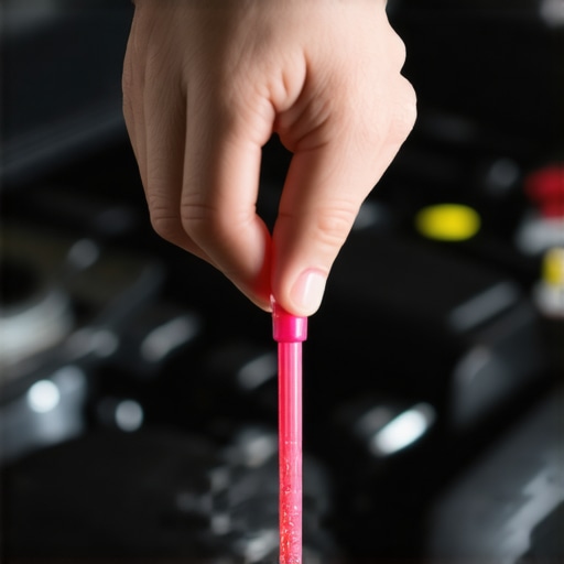 Transmission Fluid Level Check Checking transmission fluid level on a dipstick to prevent slipping during turns