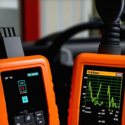 A mechanic using a professional scan tool to monitor live vehicle data streams.