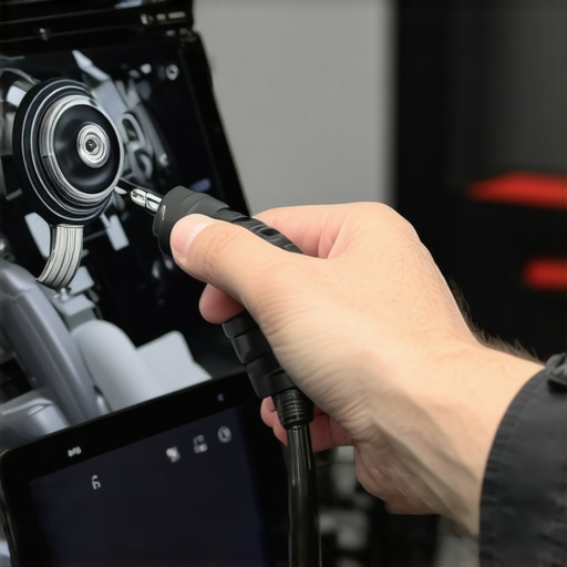 Digital borescope inspecting engine cylinder walls for oil consumption signs