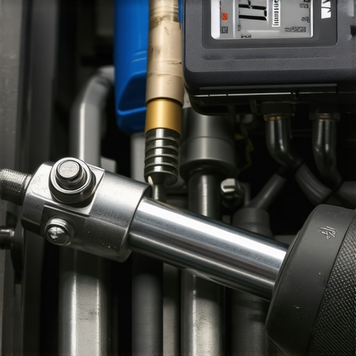 Using a Digital Torque Wrench for Engine Precision A mechanic using a digital torque wrench to ensure precise bolt tightening on a vehicle engine.