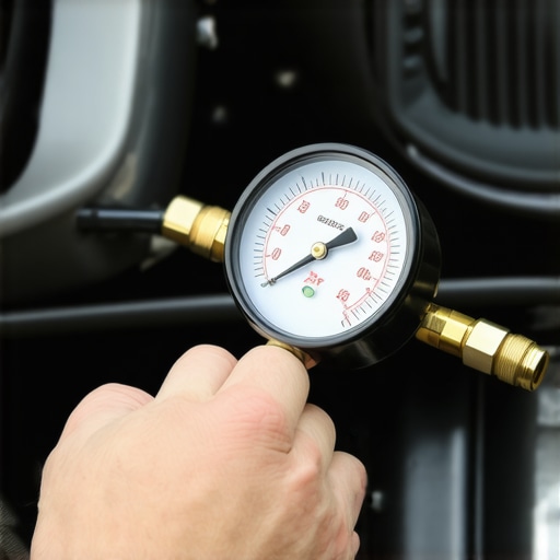 Using a Radiator Pressure Tester A radiator pressure tester attached to a vehicle's coolant reservoir to find leaks.